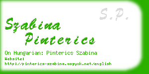 szabina pinterics business card